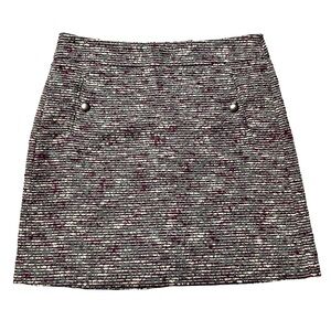 Ann Taylor Loft Skirt Zip up back Lined with Pockets Size 4 Classic Tweed Office